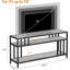 Meuble télé 65 po pour téléviseur de 75 po ou moins, meuble de divertissement industriel rustique avec tablettes ouvertes à 3 niveaux et structure en métal-172276598