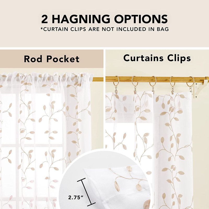 Paire de rideaux occultant Janda, Beige, l 52" x L 84"