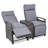 Patio Recliner Loveseat Chair with Adjustable Backrest and Built-in Storage Table-1432618466