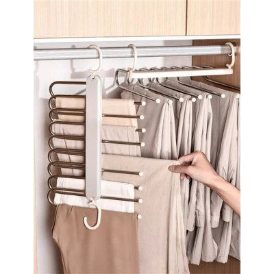 Cintre pour pantalons pliable en acier inoxydable