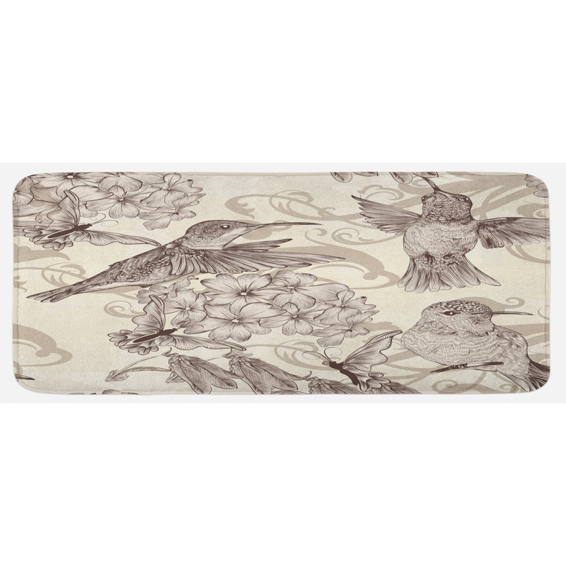 Tapis de cuisine colibris