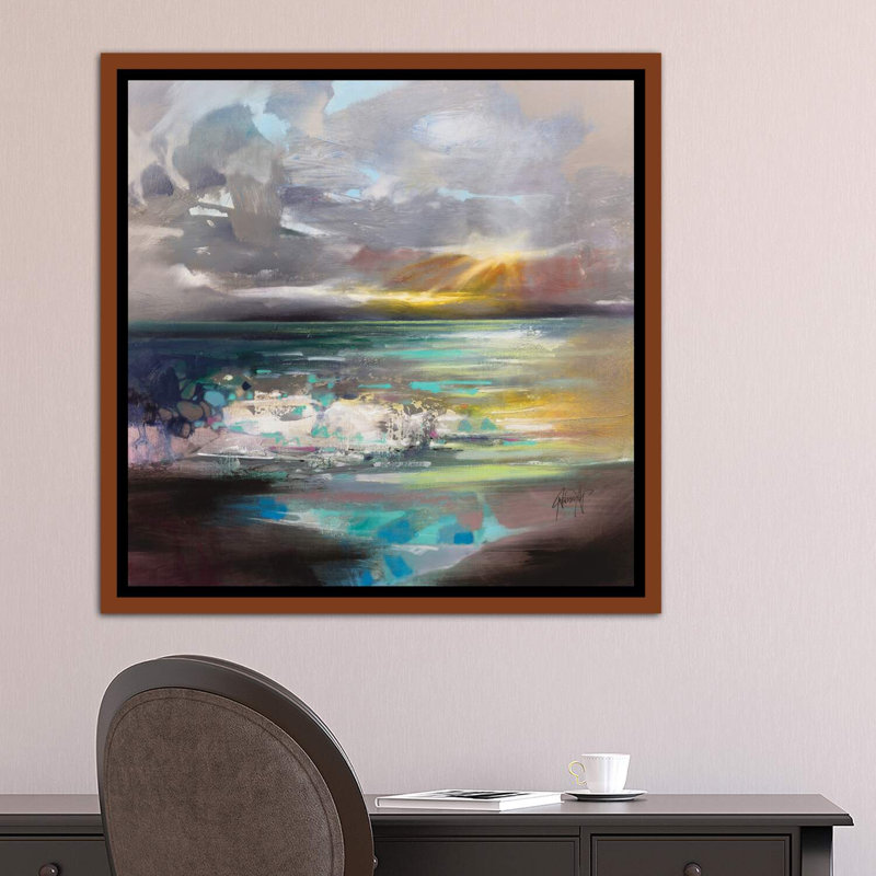 «Breaking» par Scott Naismith - reproduction d'art, H 18 po x l 18 po x 1,5 po, Toile avec cadre en bois classique