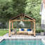Pavillon de jardin d'extérieur à toit rigide 11 pi x 13 pi Sunjoy-46321568