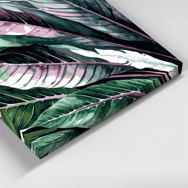Art mural sur toile Botanical Calathea, H 12 po x l 12 po