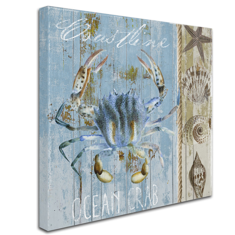 "Jadaya Blue Crab II" par Color Bakery, impression sur toile tendue, H 14 po x l 14 po x P 2 po