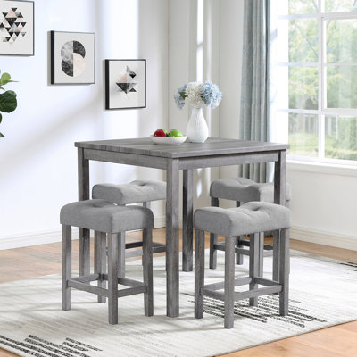 Dining Table Bar Table And Chairs Set 5 Piece Dining Table Set Industrial Breakfast Table Set