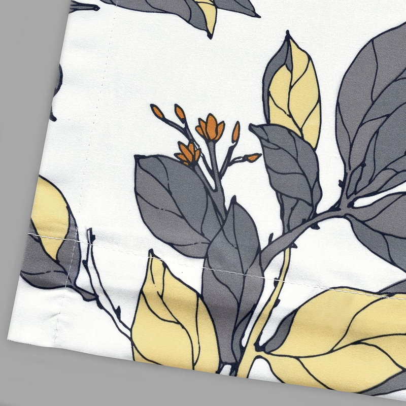 Abdouallah Blackout Curtain Single Panel, Yellow/Gray, 45" W x 63" L