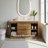 48" Mid Century Modern Bathroom Vanity with Sink, Natural Wood Finish, White Ceramic Top, Soft Close Drawers and Open Storage Shelves, Pre-Assembled Need-1965535059