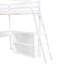 Lit mezzanine blanc avec tablettes, bureau - matériaux utilisés