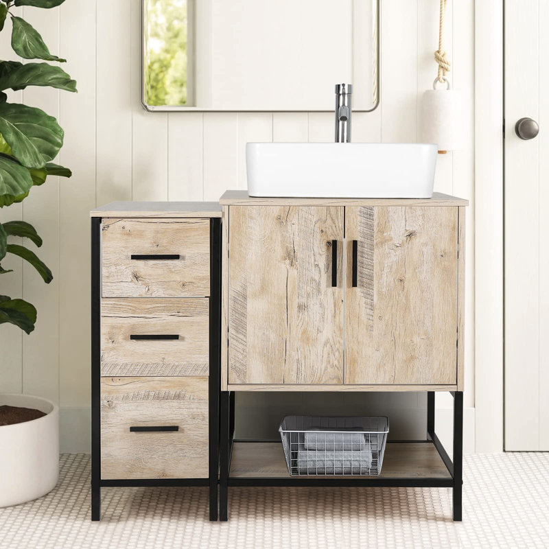 Ensemble de meuble-lavabo simple 36 po Conrado, Chêne, Chêne