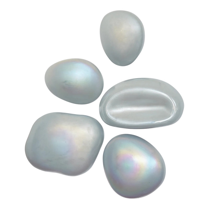 5 Piece Glass Wall Gem Set, Sapphire