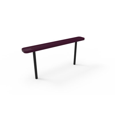 Banc d'extérieur CoatedOutdoorMeubles, violet, perforé, 1,83 m, sans dossier, à encastrer dans le sol