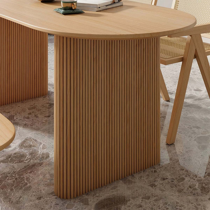 Table de salle à manger en bois massif moderne et moderne
Couleur du bois naturel