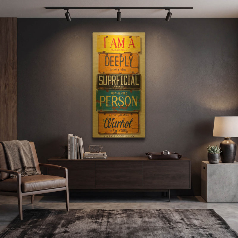 «Warhol Superficial personne» par Gregory Constantine, art mural en métal, 24 po x 48 po, 24 po x 48 po