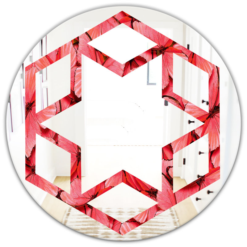 Miroir mural Hexagon Star Butterflies, H 23,6 po x l 23,6 po