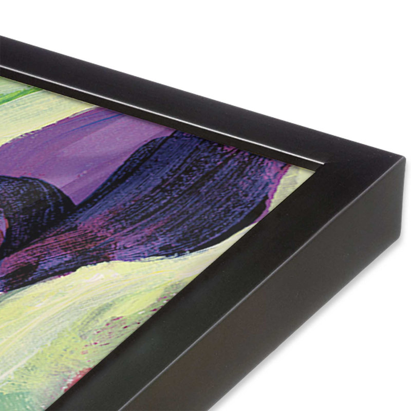 Impression audacieuse de fleurs d'iris, H 15,25 po x l 12,25 po x P 1,25 po, Cadre en zinc patiné