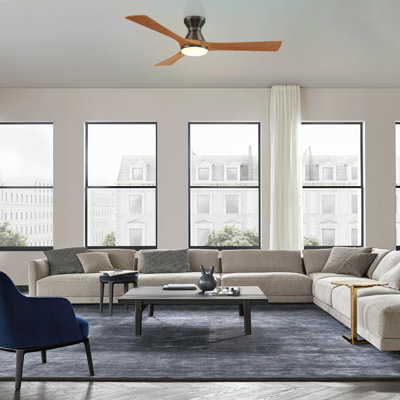 52'' Smart Solid Wood Ceiling Fan With Remote, Light Kit IncludedWorks With Google Assistant And Amazon Alexa,Siri Shortcut.