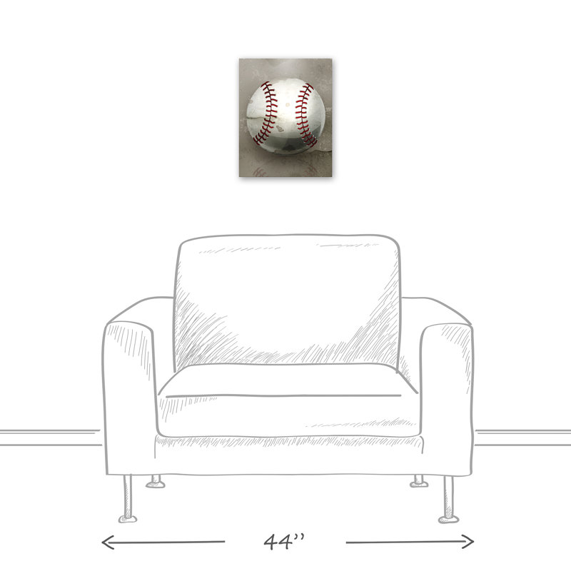 Art sur toile de baseball peint Zena, H 14 po x l 11 po x P 1,25 po