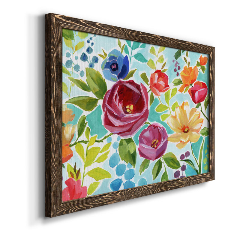 Modern Garden IV - Peinture sur toile encadrée, H 24 po x l 18 po x P 1,5 po, Toile avec cadre en noyer