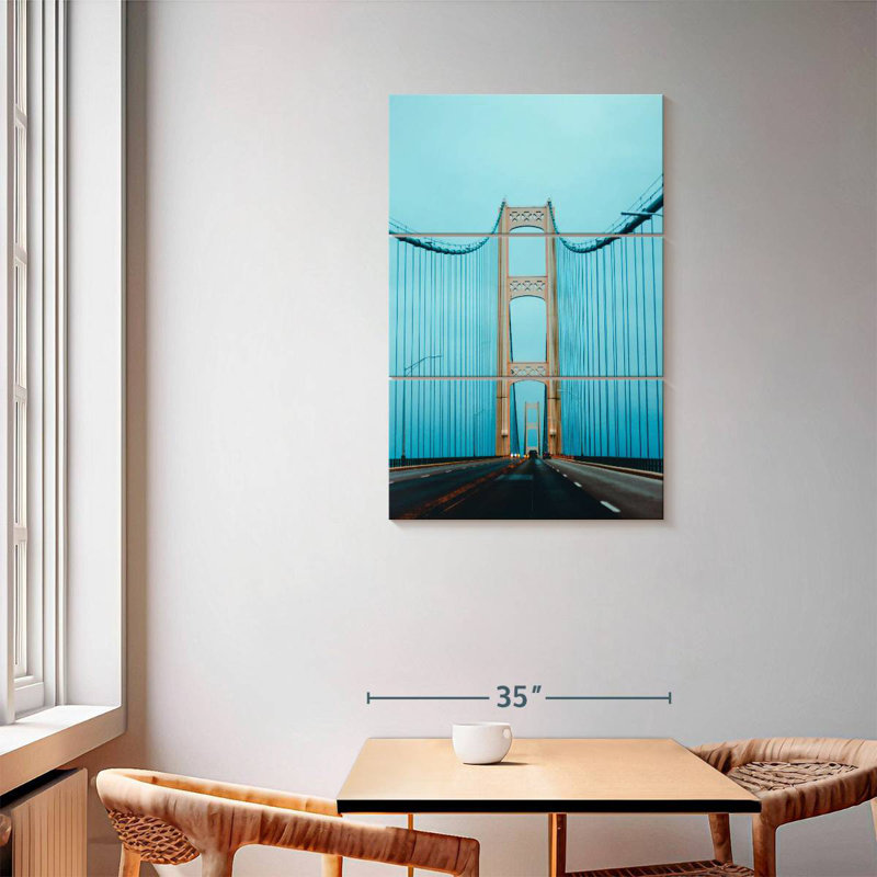 Lilie Blue Mackinac Bridge, 57" H x 36" W