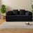 Compression 2 in 1 Foldable Sofas, Black Chenille Modern Compact Home