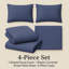 Microfiber Stripe Duvet Complete Set With Striped Pillows & Fitted Sheet-113206112-113206106