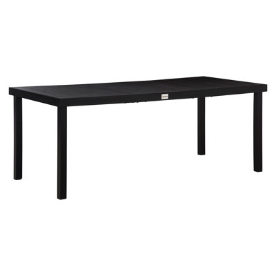 Outsunny 75" Rectangular Outdoor Dining Table for 8, Aluminum Patio Table with Metal Frame, Black