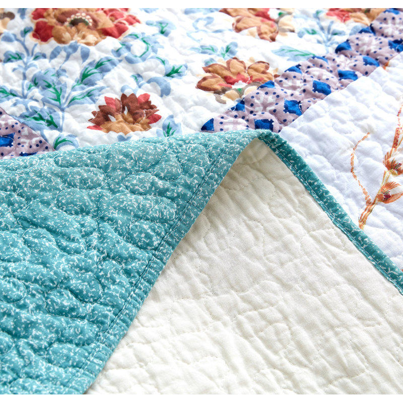 Cotton Patchwork Quilt, California King Quilt + 2 Shams
