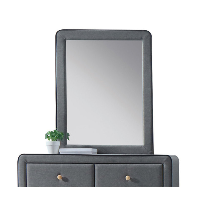 Valda Light Gray Fabric Mirror