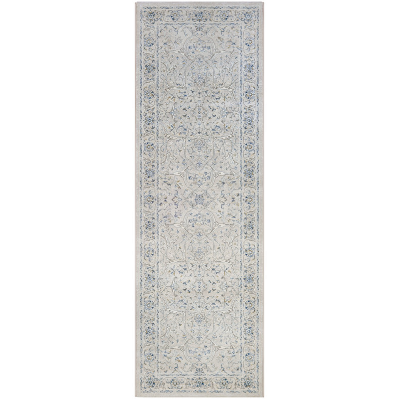 Ania Floral Grey Indoor Rug, Runner 2'7" x 7'10"
