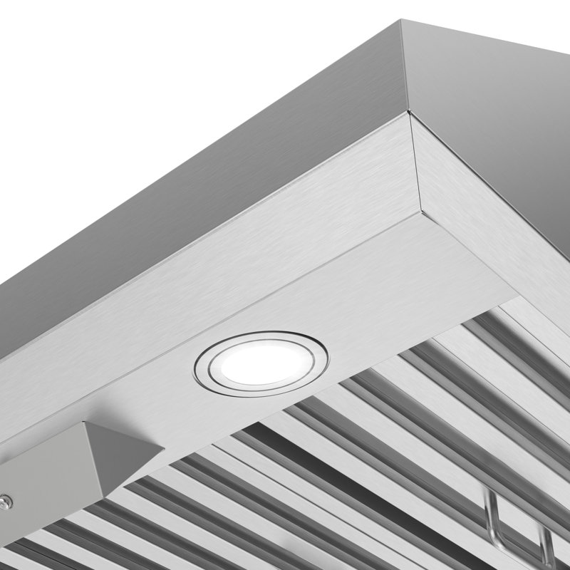 Streamline 30 In. T-1711-1-CL Anfo Convertible Undermount 406 CFM Range Hood In Brushed Stainless Steel With Baffle Filters, Push Button Control, LED Lights