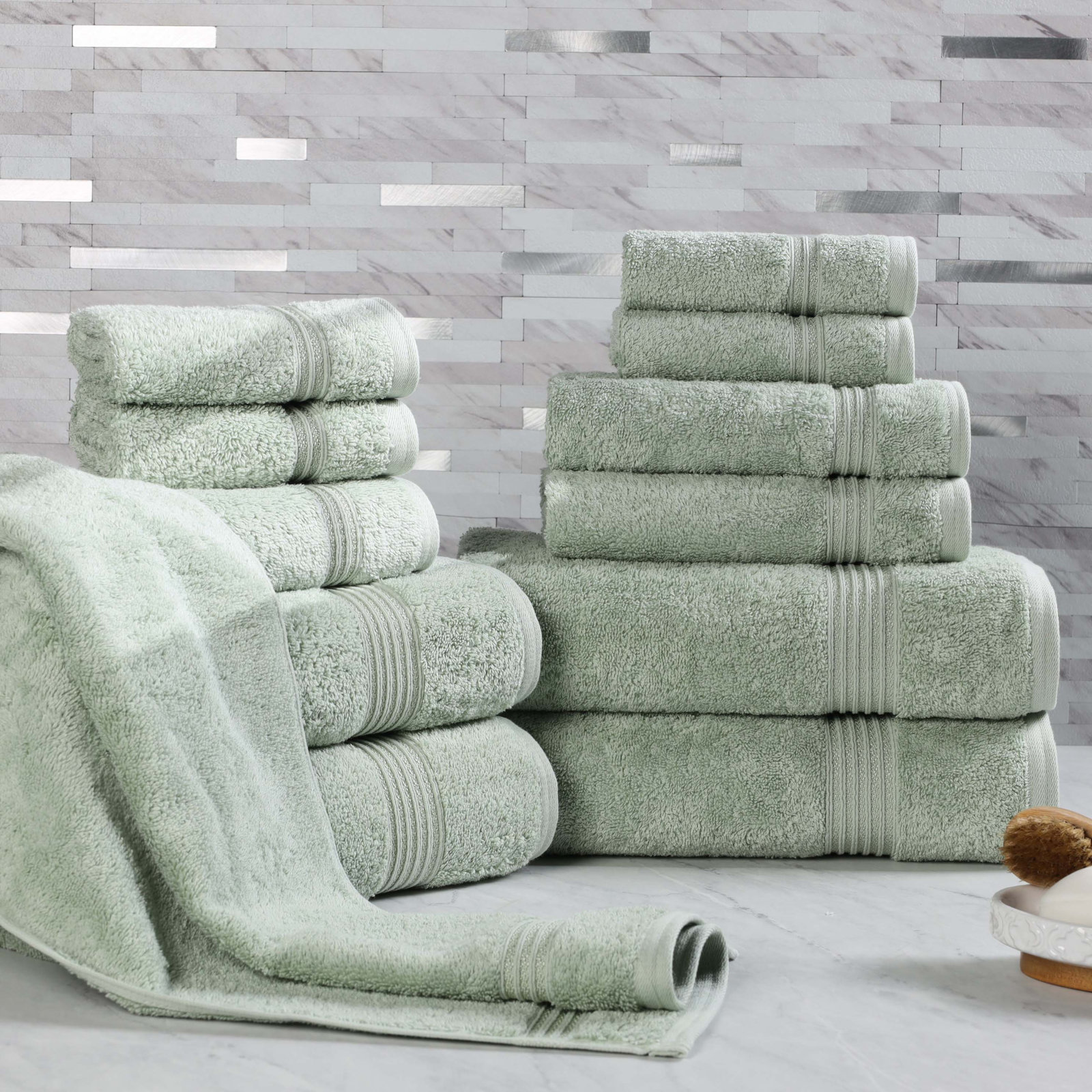 Guadlupe 12-Piece Egyptian Cotton Towel Set, Sage