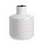 D5.9X7.9 "Vase rond blanc / or
