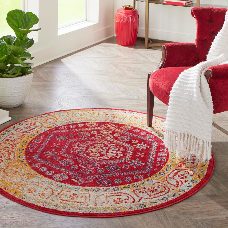 Aurelia Oriental Indoor Rug, Round 5'