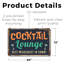 Enseigne en plastique 13 po x 20 po Cocktail Lounge Mixolog