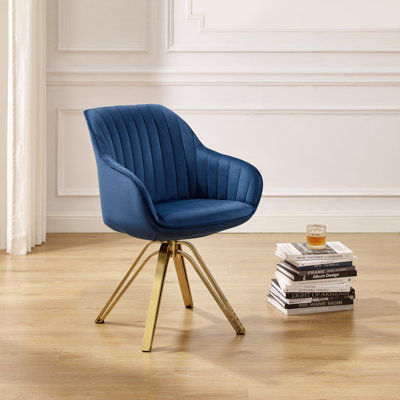 Brilliana 22.9" Wide Velvet Swivel Side Chair