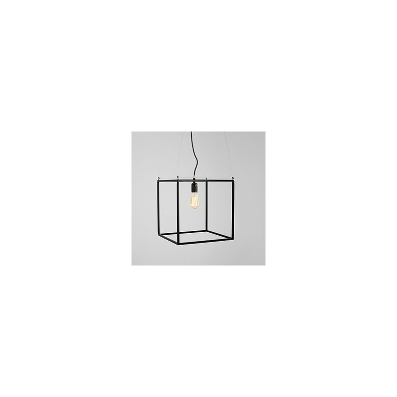 Allyssa 1 - Light White Square/Rectangle Pendant, Black