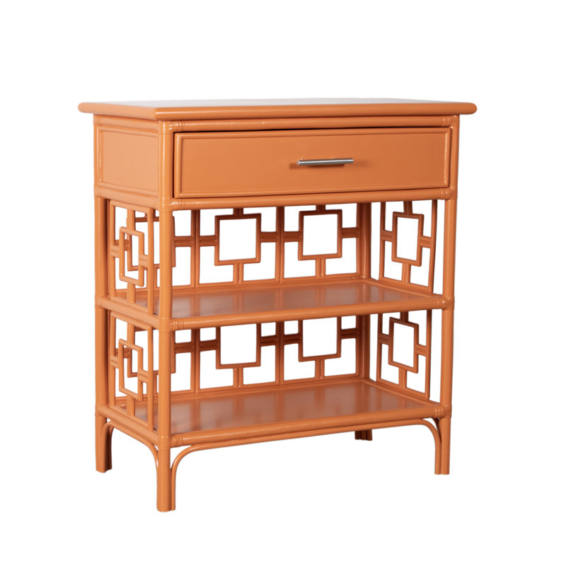 Sobe End Table with Storage, Citrus Orange