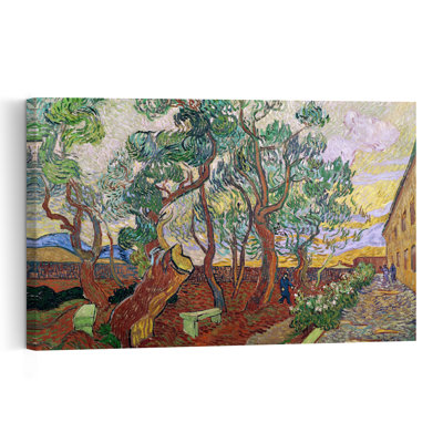 " The Garden Of St. Pauls Hospital At St. Remy, 1889 Abstract Contemporary Tree Architecture Wall Art Print " by Vincent Van Gogh
