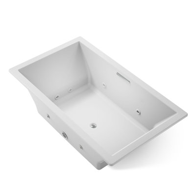 Baignoire tourbillon chauffée 72 po x 42 po avec bonde centrale
