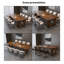 Table de conférence de 78,74 po en bois massif brun de style industriel-462286651