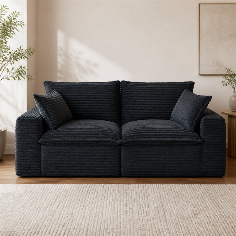 Canapé modulaire en velours côtelé 78,8 po