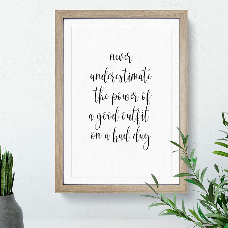 A Good Outfit - Picture Frame Typography, Oak, 65cm H x 48cm W x 2cm D