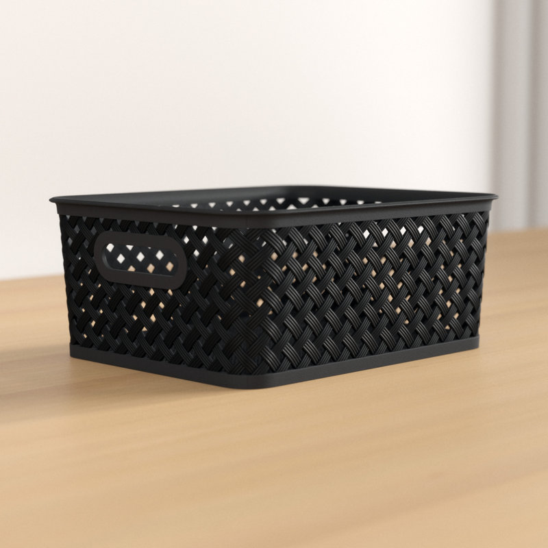Panier en osier, H 8,66 po x l 11,42 po x p 13,78 po, Blanc