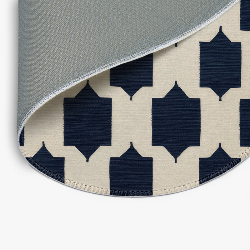 Trellis Beige Indoor and Outdoor Area Rug, Round 5'