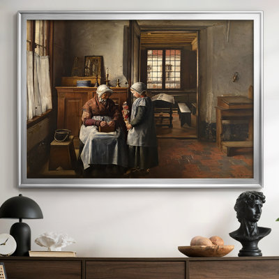 Intérieur avec femme et enfant - Henri De Braekeleer - Toile tendue avec châssis, c. Fin du 19e siècle