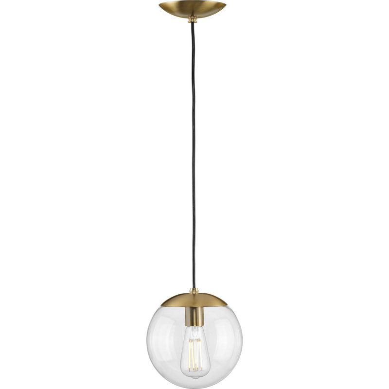 Luminaire suspendu en forme de globe à 1 lumière Chanie, Bronze brossé, H 8,75 po x l 8 po x P 8 po