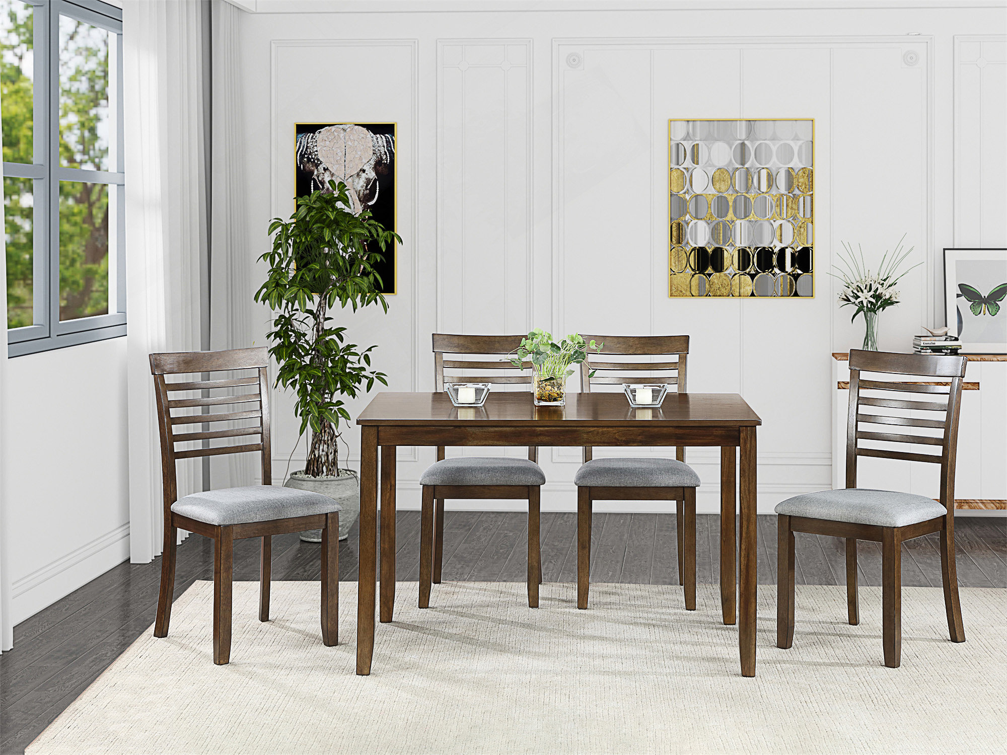 Red Barrel Studio 5 Piece Modern Dining Set With Spacious Table And ...