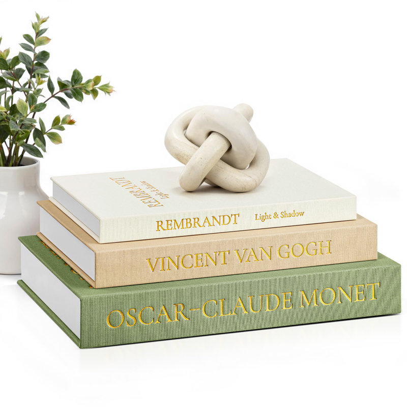Sage Linen 3-piece Decorative Book Storage Set