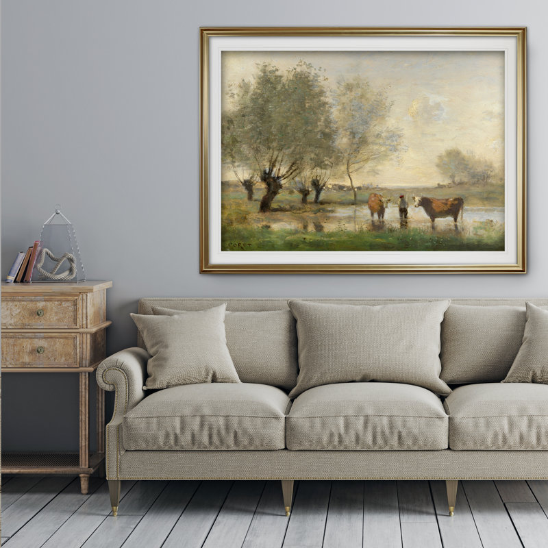 Reproduction d’art sur toile « Ocean Eye I », Cadre doré, H 31 po x l 43 po x P 1,5 po
